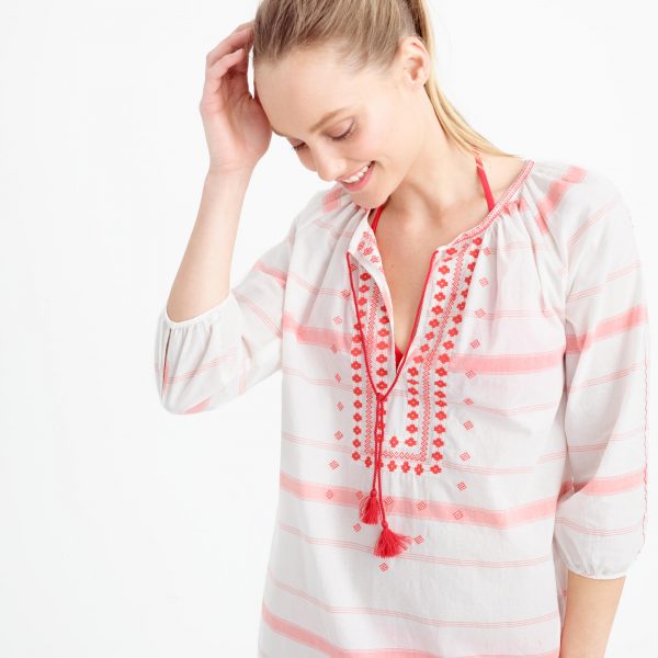 Embroidered Striped Tunic
